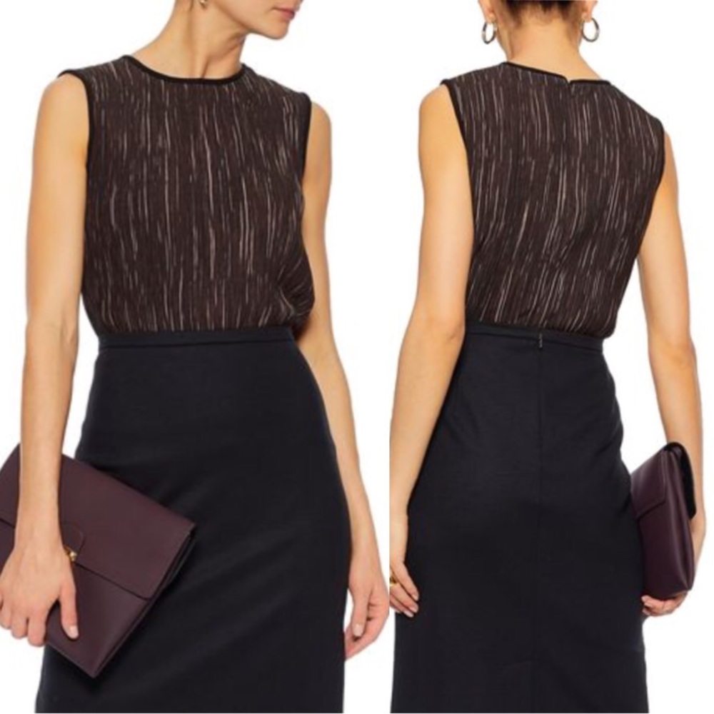 MaxMara Plissé Sleeveless Blouse - Picture 3 of 10